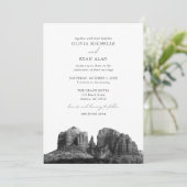 Sedona Arizona Classic Zwart & Wit Bruiloft Kaart (Staand voorkant)