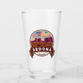 Sedona Arizona Colorful Travel Badge Glas (Voorkant)