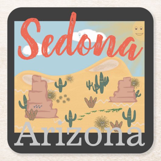 Sedona Arizona Desert Kartonnen Onderzetters (Voorkant)