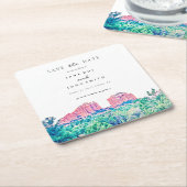 Sedona Arizona Desert Mountain slaat de datum op Kartonnen Onderzetters (Schuin)