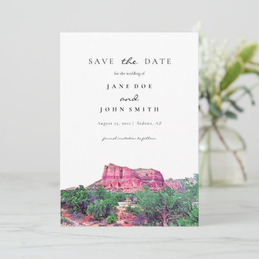 Sedona Arizona Desert Mountain slaat de datum op Save The Date (Staand voorkant)