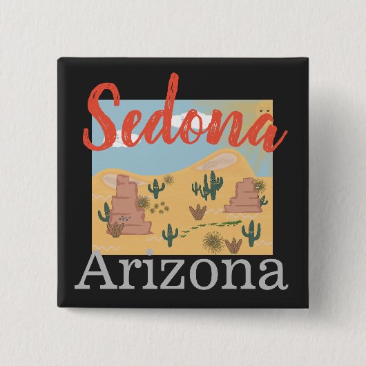 Sedona Arizona Desert Vierkante Button 5,1 Cm (Voorkant)