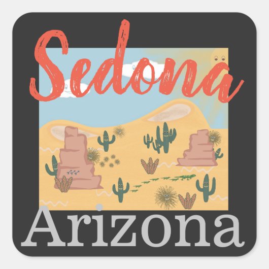 Sedona Arizona Desert Vierkante Sticker (Voorkant)