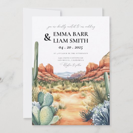 Sedona Arizona Destination Wedding Invitation Kaart (Voorkant)