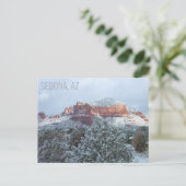 Sedona Arizona Gedekt in de winter van sneeuw Briefkaart (Staand voorkant)