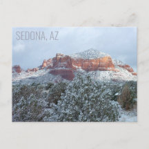 Sedona Arizona Gedekt in de winter van sneeuw