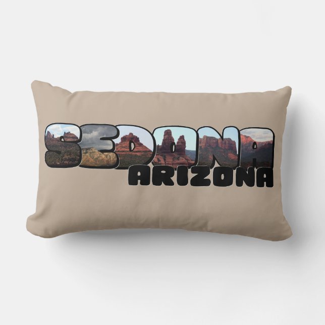 Sedona Arizona Grote Letter - Berguitzicht Kussen (Voorkant)