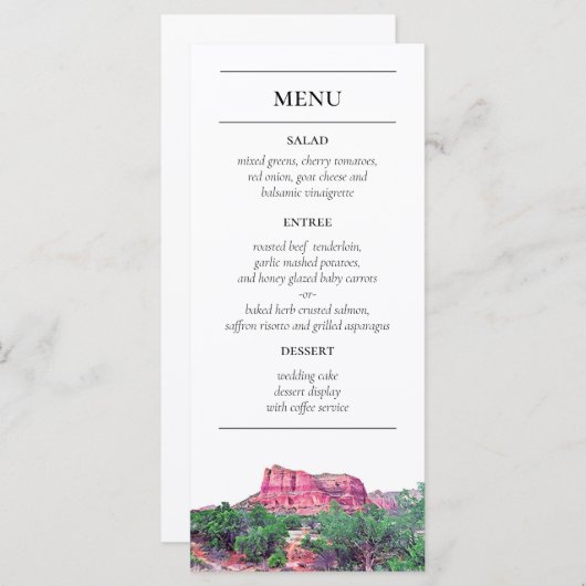 Sedona Arizona Het menu Opvang van gebergte (Voorkant / Achterkant)