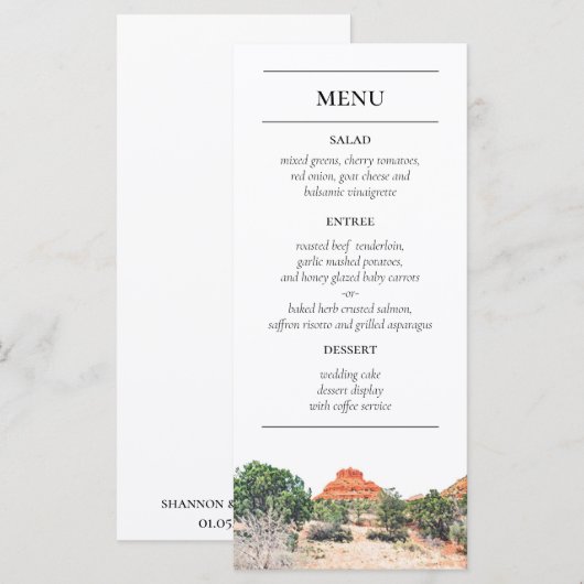 Sedona Arizona Het menu Opvang van gebergte (Voorkant / Achterkant)