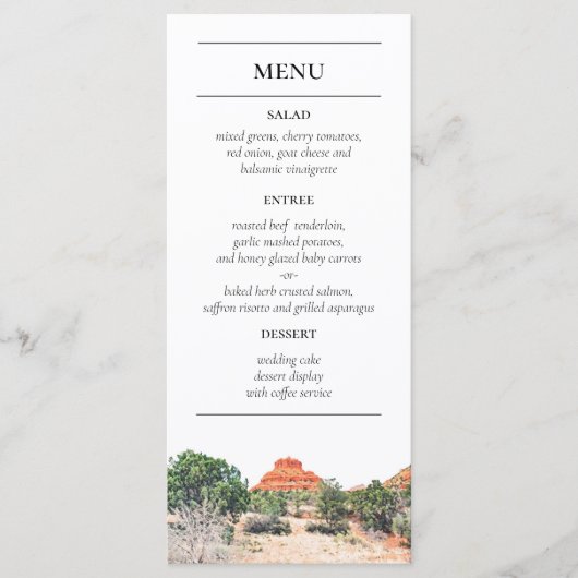 Sedona Arizona Het menu Opvang van gebergte (Voorkant)