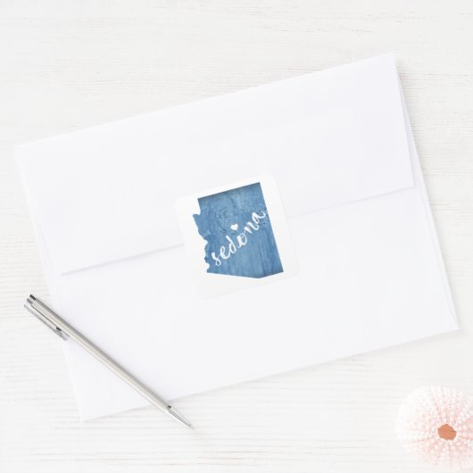 Sedona Arizona houtnerf Vierkante Sticker (Envelop)