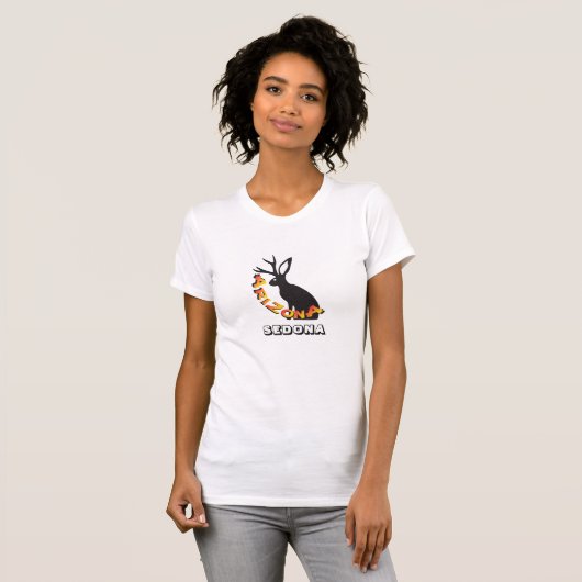 Sedona Arizona Jackalope Jack Rabbit T-shirt (Voorkant volledig)