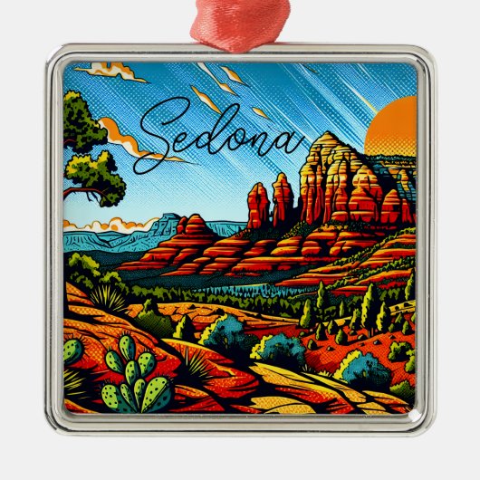 Sedona, Arizona Kerstmis Metalen Ornament (Voorkant)