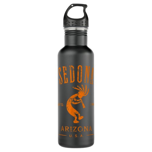 Sedona Arizona Kokopelli Souvenir Distress Desig Waterfles (Voorkant)