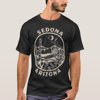 Sedona Arizona Linocut Vervallen Woestijn T Shirt 