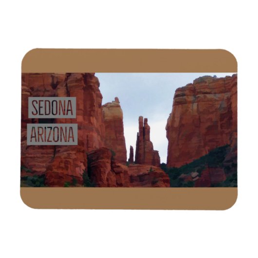 Sedona Arizona Mountains Travel Poster Magneet (Horizontaal)