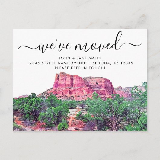 Sedona Arizona Moving Announcement Briefkaart (Voorkant)