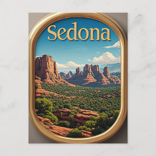 Sedona Arizona panoramisch uitzicht op rode rotsbe Briefkaart