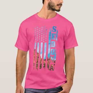 Sedona Arizona Patriottische Amerikaanse Vlag Nat T-shirt