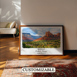 Sedona Arizona Poster, Aquarel, Op Maat Poster