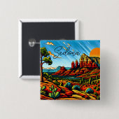 Sedona, Arizona Red Canyon Vierkante Button 5,1 Cm (Voorkant /achterkant)