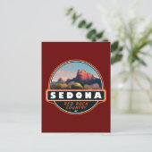 Sedona Arizona Red Rock Country Waterverf Emblem Briefkaart (Staand voorkant)