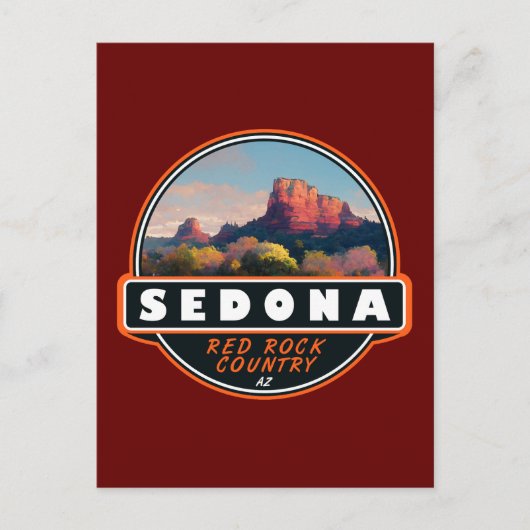 Sedona Arizona Red Rock Country Waterverf Emblem Briefkaart (Voorkant)