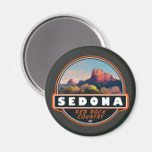 Sedona Arizona Red Rock Country Waterverf Emblem Magneet (Voorkant / Achterkant)