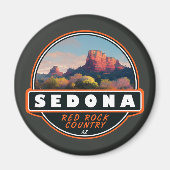 Sedona Arizona Red Rock Country Waterverf Emblem Magneet (Voorkant)