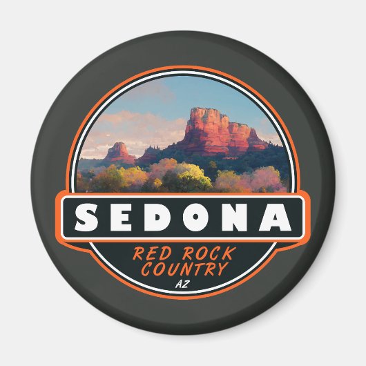 Sedona Arizona Red Rock Country Waterverf Emblem Magneet (Voorkant)
