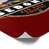 Sedona Arizona Red Rock Country Waterverf Emblem Poster (Hoek)