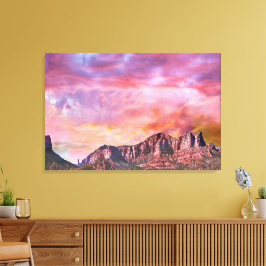 SEDONA ARIZONA Red Rock Sunset Canvas Afdruk (Insitu (Woonkamer))