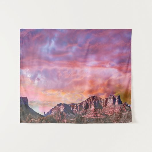 SEDONA ARIZONA Red Rock Sunset Tapestry Wandkleed (Voorkant (horizontaal))