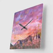 SEDONA ARIZONA Red Rock Sunset Vierkante Klok (Hoek)