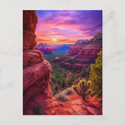 Sedona Arizona Red Rocks Natuur Beauful Sunset Briefkaart (Voorkant)