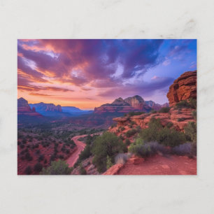 Sedona Arizona Red Rocks Natuur Beauful Sunset Briefkaart