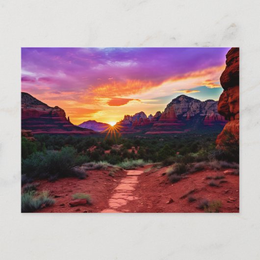 Sedona Arizona Red Rocks Natuur Beauful Sunset Briefkaart (Voorkant)