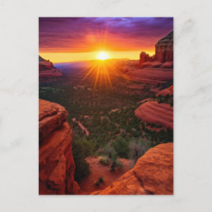 Sedona Arizona Red Rocks Natuur Beauful Sunset Briefkaart