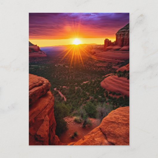 Sedona Arizona Red Rocks Natuur Beauful Sunset Briefkaart (Voorkant)