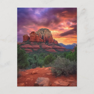 Sedona Arizona Red Rocks Natuur Beauful Sunset Briefkaart