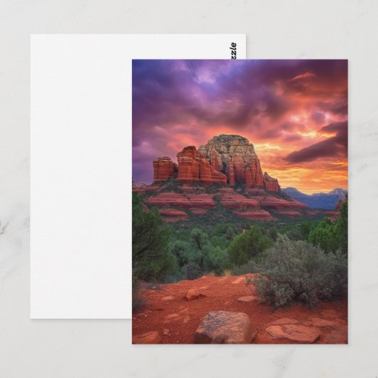 Sedona Arizona Red Rocks Natuur Beauful Sunset Briefkaart (Voorkant / Achterkant)