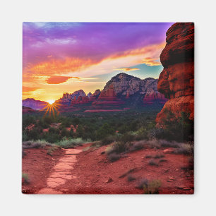 Sedona Arizona Red Rocks Natuur Beauful Sunset Magneet