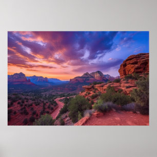 Sedona Arizona Red Rocks Natuur Beauful Sunset Poster