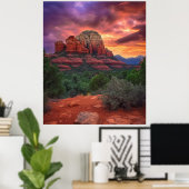 Sedona Arizona Red Rocks Natuur Beauful Sunset Poster (Thuiskantoor)