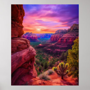 Sedona Arizona Red Rocks Natuur Beauful Sunset Poster