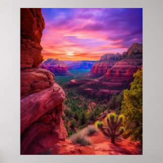 Sedona Arizona Red Rocks Natuur Beauful Sunset Poster