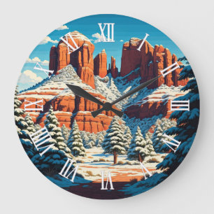 Sedona Arizona Reis Rood Rotsneeuw Grote Klok