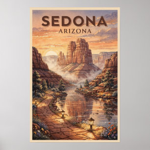 Sedona Arizona Reisposter in Vintage Stijl Poster