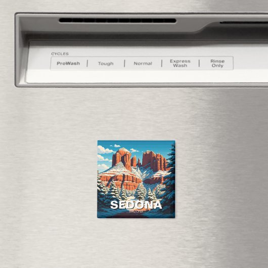 Sedona Arizona Reizen Red Rocks sneeuw Magneet (Insitu (Vaatwasser))