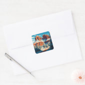 Sedona Arizona Reizen Red Rocks sneeuw Vierkante Sticker (Envelop)